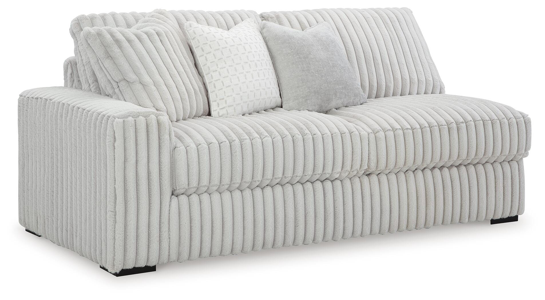 Stupendous 3-Piece Sectional and Ottoman in Alloy