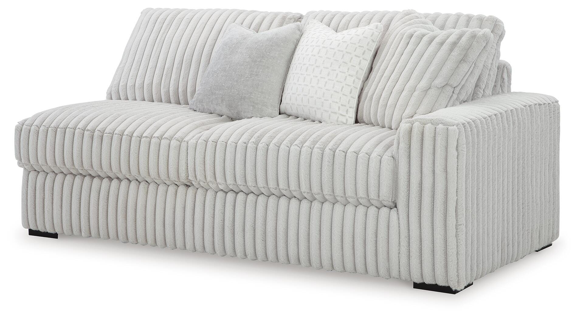 Stupendous 4-Piece Sectional and Oversized Accent Ottoman in Alloy