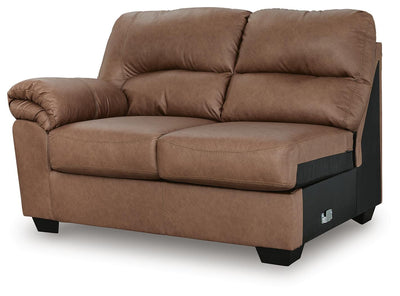 WillowBend 3-Piece RAF Sectional in Caramel Faux Leather
