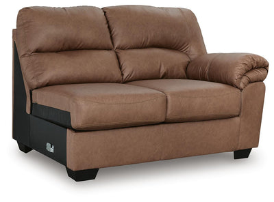WillowBend 3-Piece LAF Sectional in Caramel Faux Leather