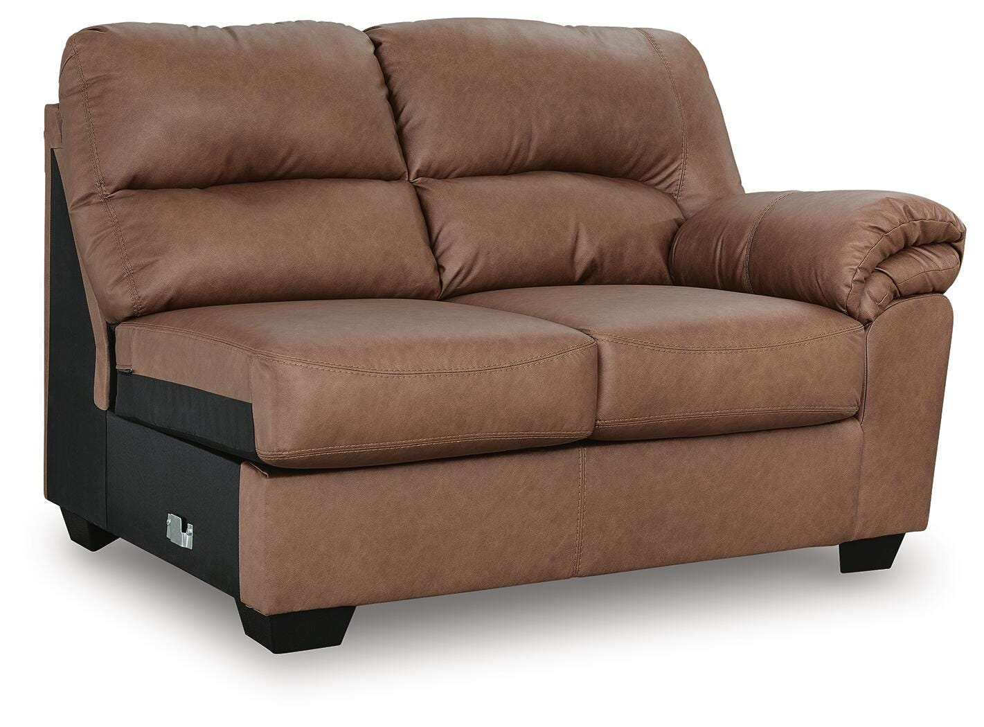 WillowBend 2-Piece LAF Sectional in Caramel Faux Leather