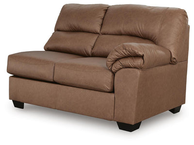 WillowBend 3-Piece LAF Sectional in Caramel Faux Leather