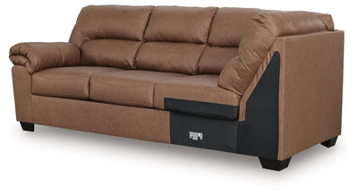 WillowBend 3-Piece LAF Sectional in Caramel Faux Leather