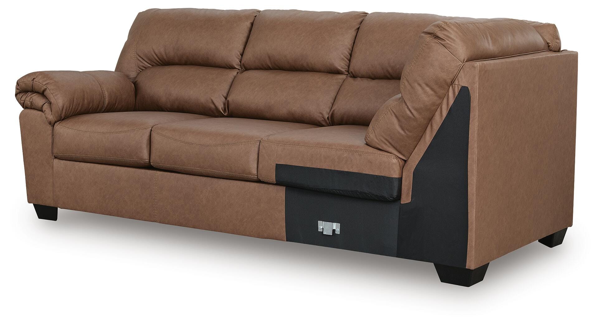 WillowBend 2-Piece LAF Sectional in Caramel Faux Leather