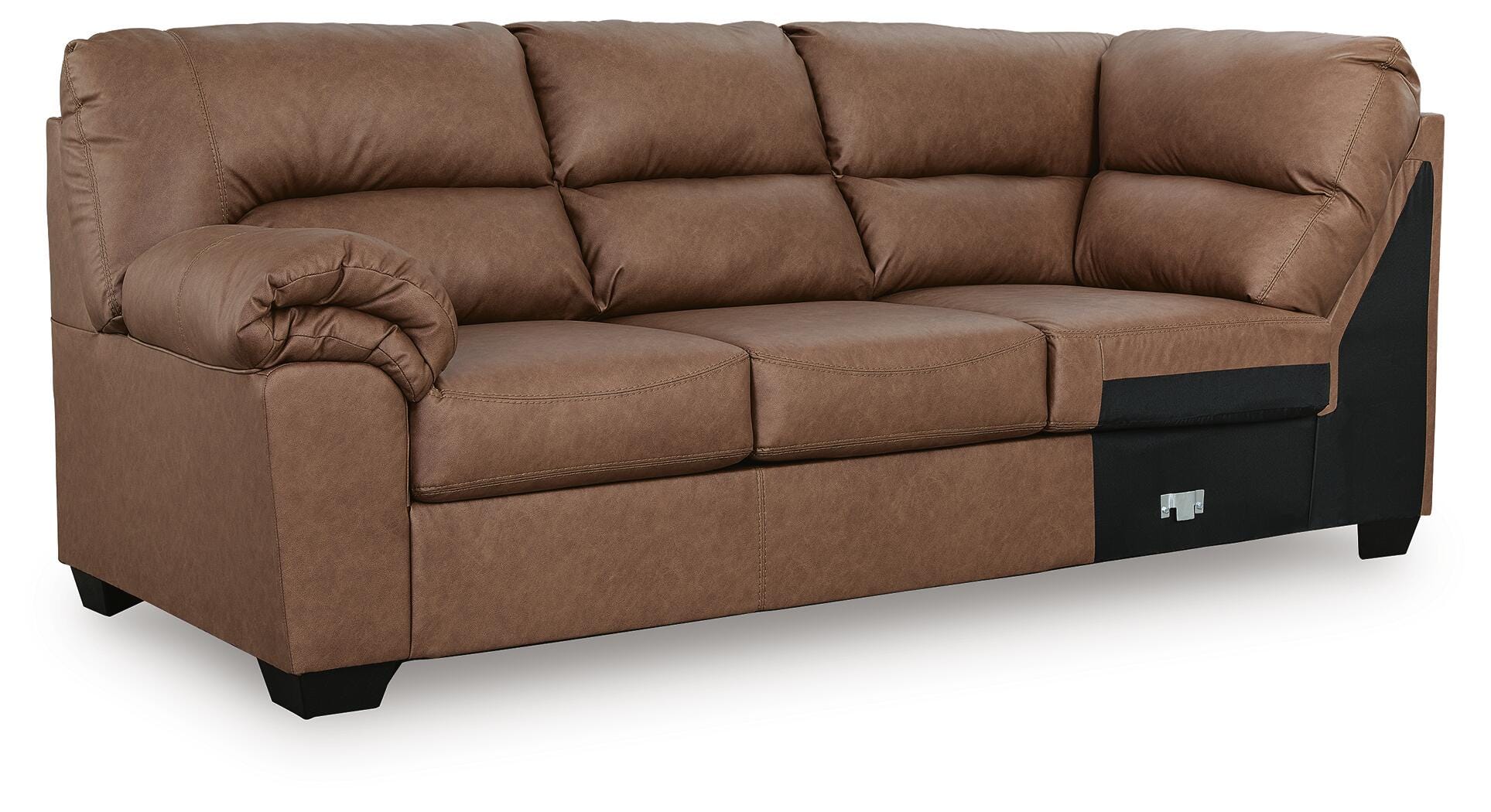 WillowBend 3-Piece LAF Sectional in Caramel Faux Leather