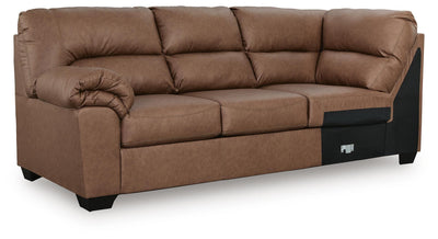 WillowBend 3-Piece LAF Sectional in Caramel Faux Leather