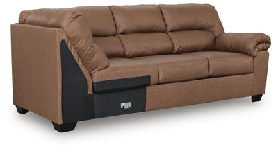 WillowBend 2-Piece RAF Sectional in Caramel Faux Leather