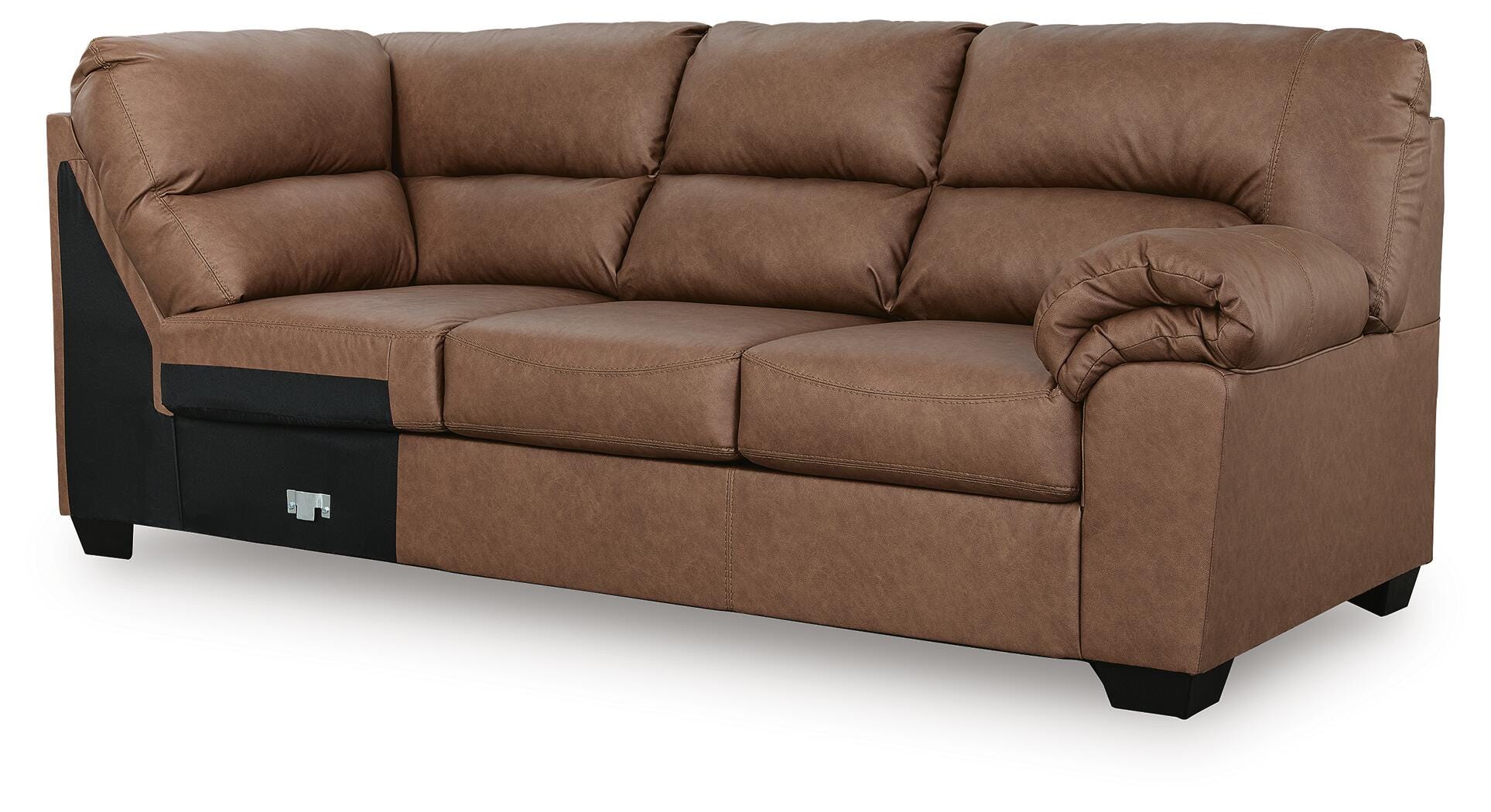 WillowBend 2-Piece RAF Sectional in Caramel Faux Leather