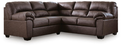 WillowBend 2-Piece RAF Sectional in Umber Faux Leather