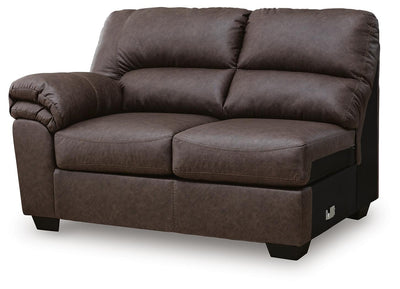 WillowBend 3-Piece RAF Sectional in Umber Faux Leather