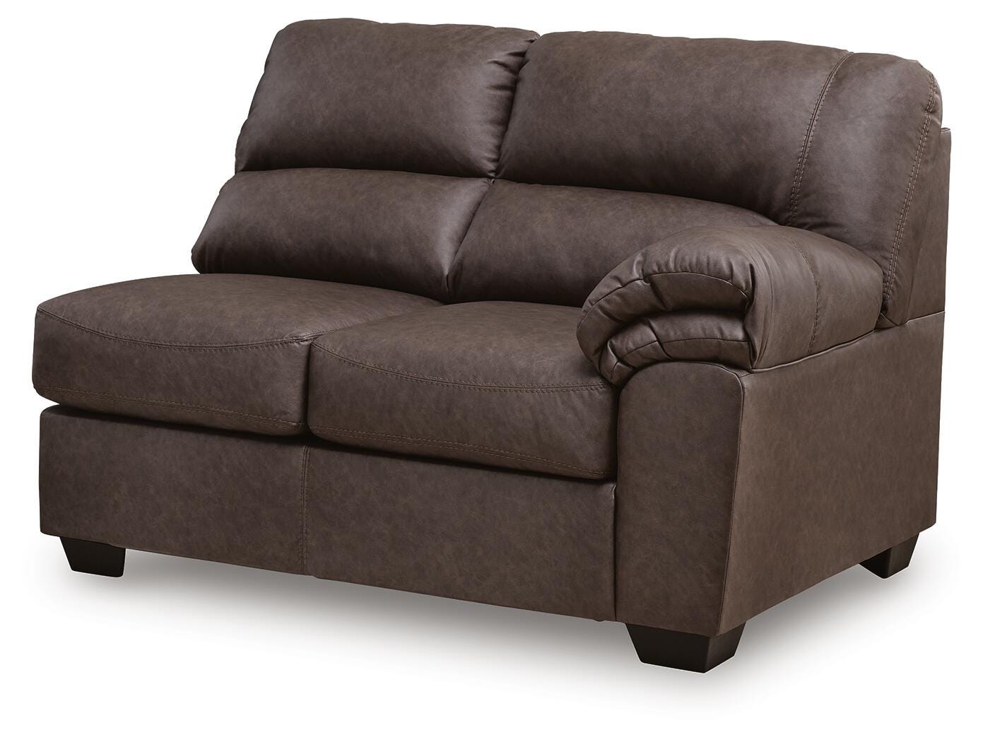 WillowBend 2-Piece LAF Sectional in Umber Faux Leather