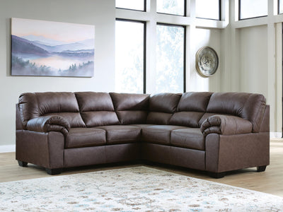 WillowBend 2-Piece LAF Sectional in Umber Faux Leather