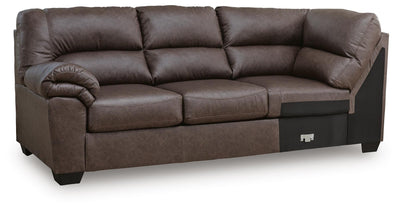 WillowBend 2-Piece LAF Sectional in Umber Faux Leather