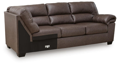 WillowBend 2-Piece RAF Sectional in Umber Faux Leather
