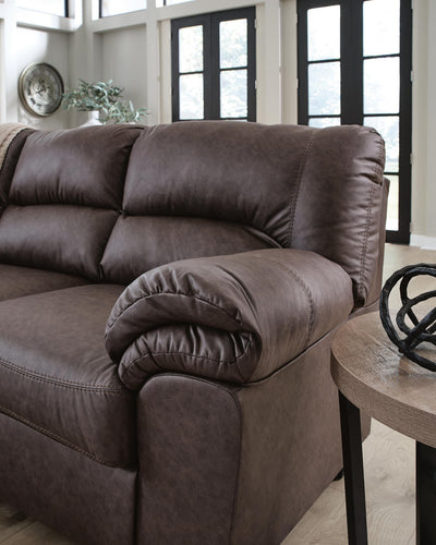WillowBend 3-Piece RAF Sectional in Umber Faux Leather