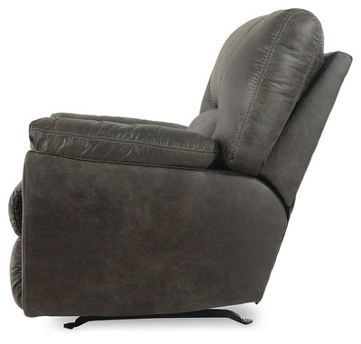 Tambo Rocker Recliner in Pewter Faux Leather