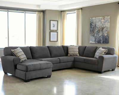 Ambee 3-Piece LAF Chaise Sectional in Slate Chenille
