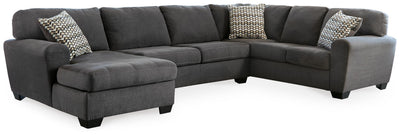 Ambee 3-Piece LAF Chaise Sectional in Slate Chenille