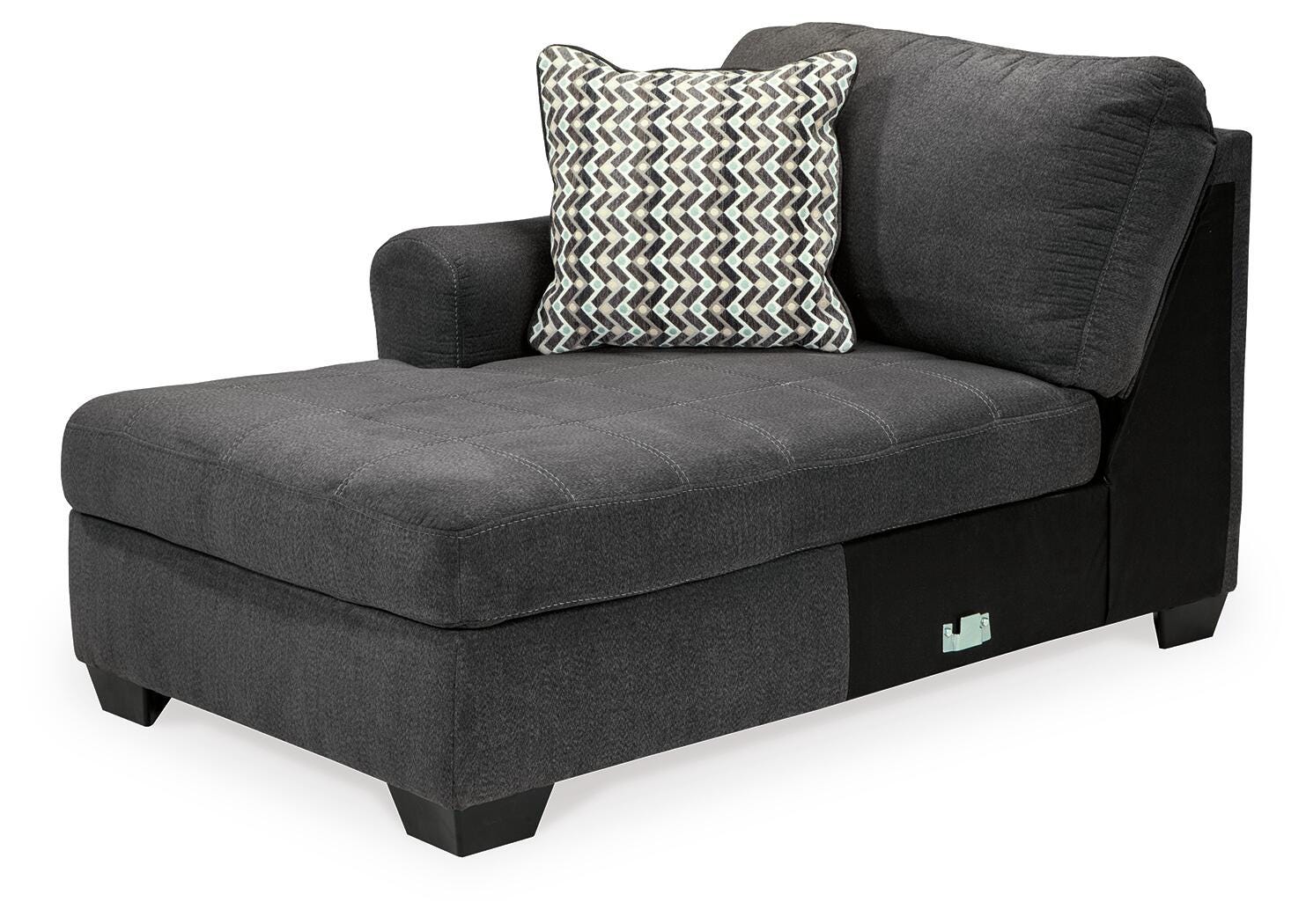 Ambee 3-Piece LAF Chaise Sectional in Slate Chenille
