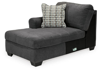 Ambee 3-Piece LAF Chaise Sectional in Slate Chenille