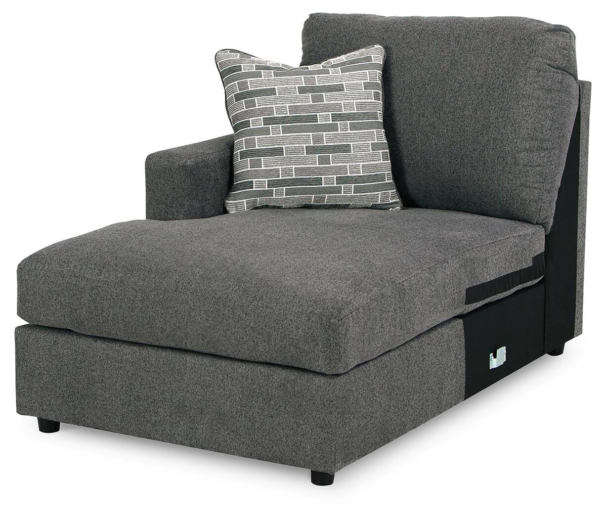 Edenfield 3-Piece LAF Chaise Sectional in Charcoal Chenille