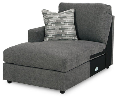 Edenfield 3-Piece LAF Chaise Sectional in Charcoal Chenille