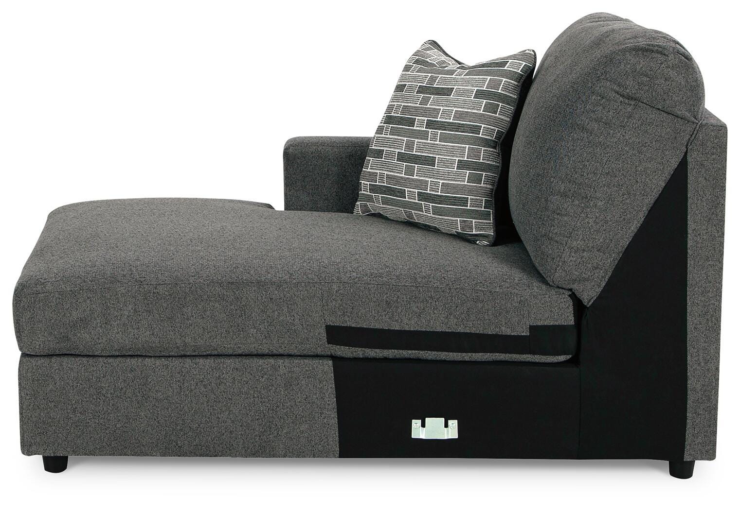 Edenfield 3-Piece LAF Chaise Sectional in Charcoal Chenille