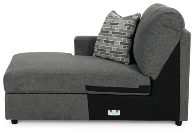 Edenfield 3-Piece LAF Chaise Sectional in Charcoal Chenille