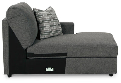Edenfield 3-Piece RAF Chaise Sectional in Charcoal Chenille