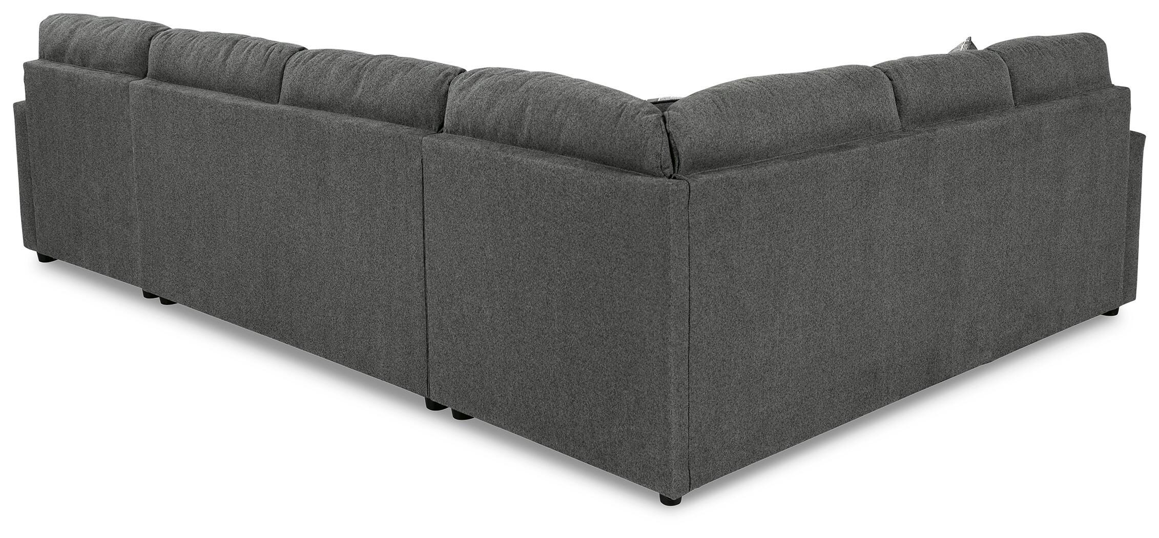 Edenfield 3-Piece RAF Chaise Sectional in Charcoal Chenille