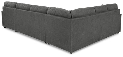 Edenfield 3-Piece RAF Chaise Sectional in Charcoal Chenille