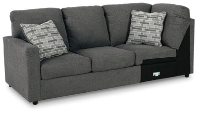 Edenfield 3-Piece RAF Chaise Sectional in Charcoal Chenille
