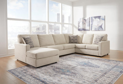 Edenfield 3-Piece LAF Chaise Sectional in Linen Chenille