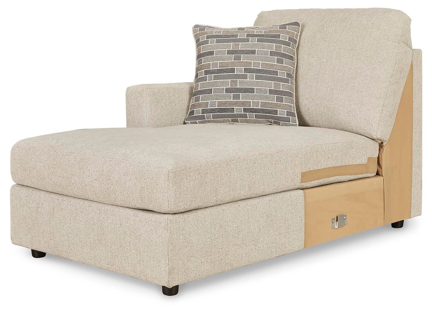 Edenfield 3-Piece LAF Chaise Sectional in Linen Chenille