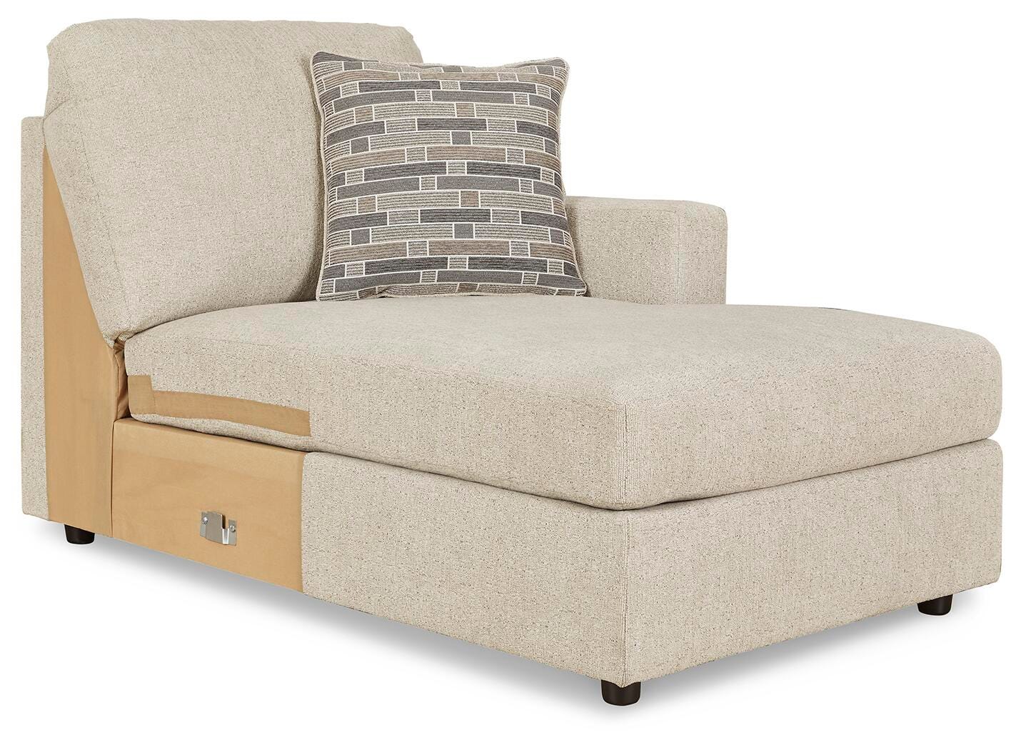 Edenfield 3-Piece RAF Chaise Sectional in Linen Chenille