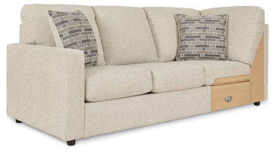 Edenfield 3-Piece RAF Chaise Sectional in Linen Chenille