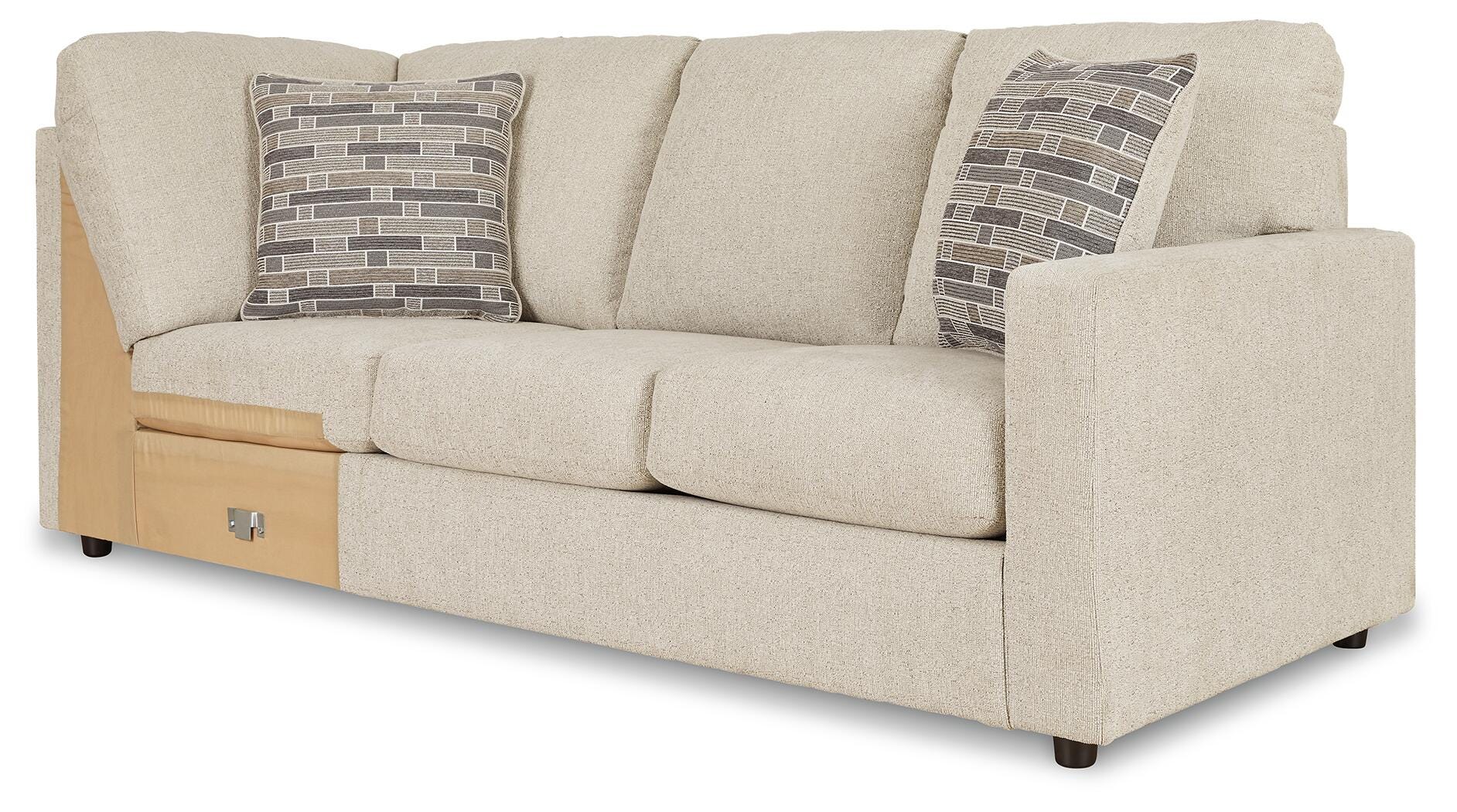 Edenfield 3-Piece LAF Chaise Sectional in Linen Chenille