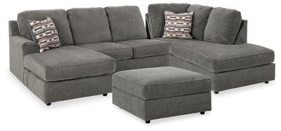 O'Phannon 2-Piece Sectional and Ottoman in Putty