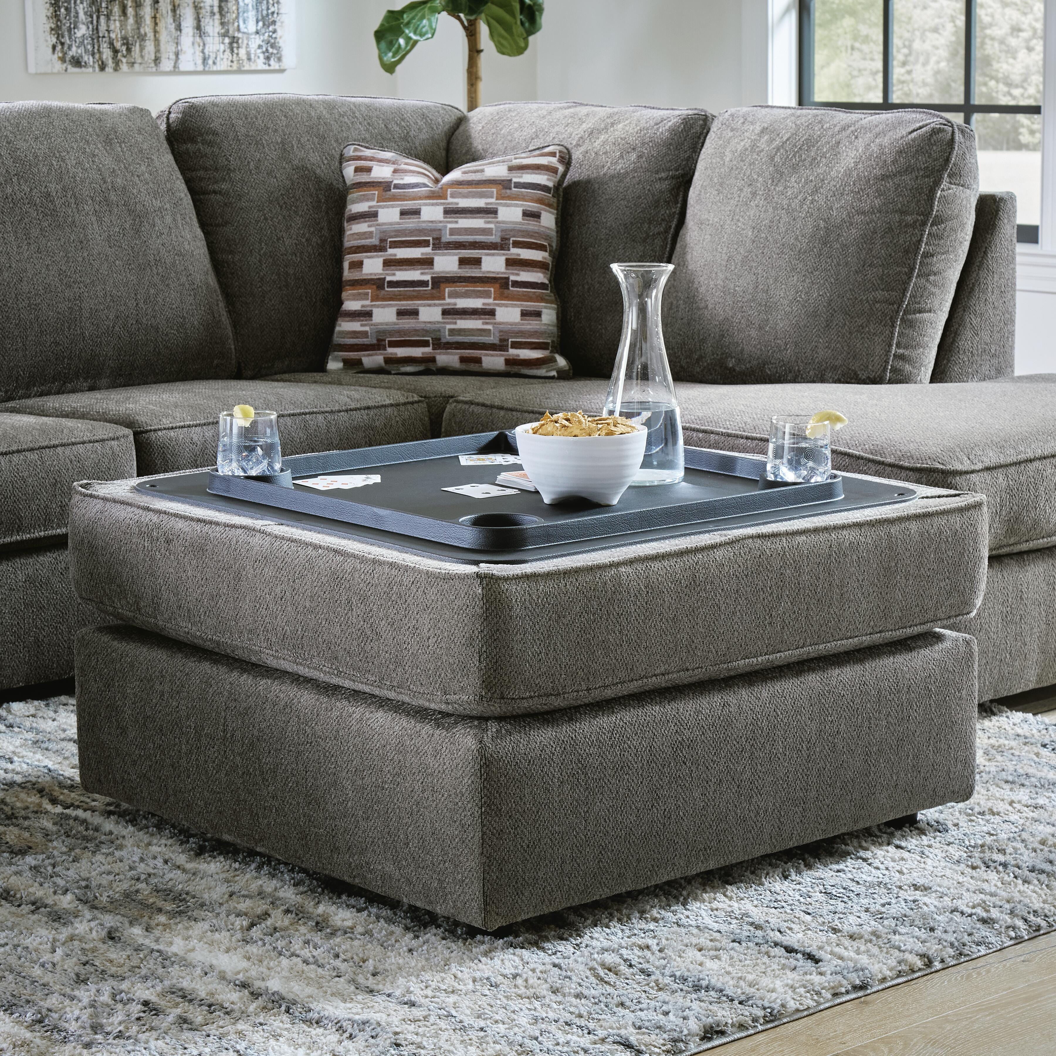 O'Phannon Ottoman With Storage in Putty Chenille