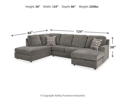 O'Phannon 2-Piece LAF Chaise Sectional in Putty Chenille