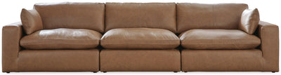 Emilia 3-Piece Sectional Sofa in Caramel Leather