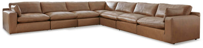 Emilia 7-Piece Sectional in Caramel Leather