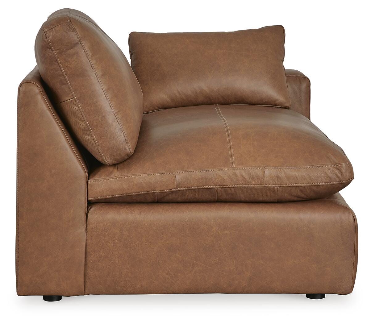Emilia 5-Piece Sectional in Caramel Leather