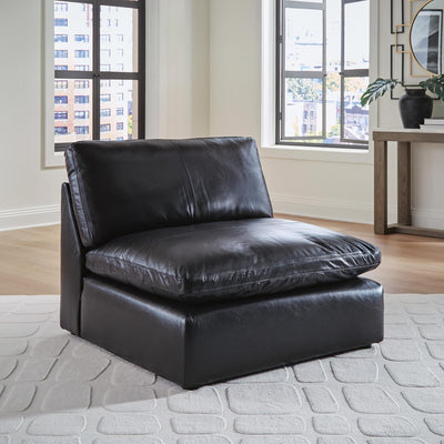 Emilia 7-Piece Sectional in Black Leather