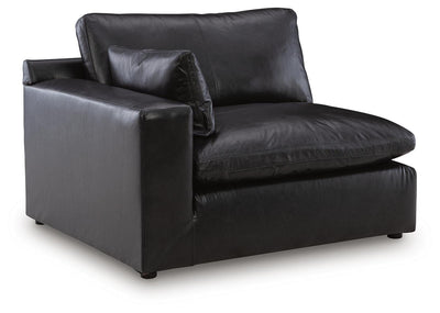 Emilia 5-Piece Sectional in Black Leather