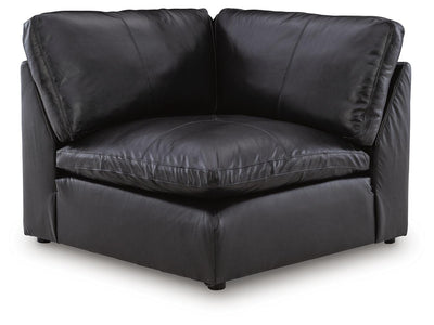 Emilia 5-Piece Sectional in Black Leather