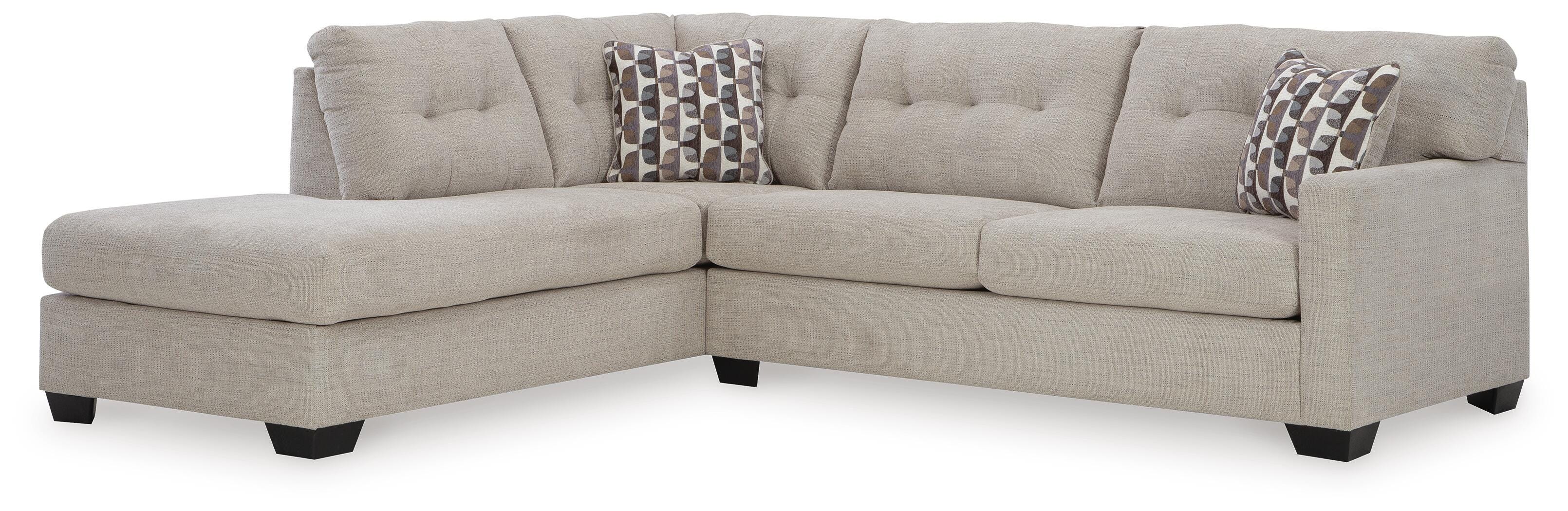 Mahoney 2-Piece LAF Chaise Sleeper Sectional in Pebble Chenille