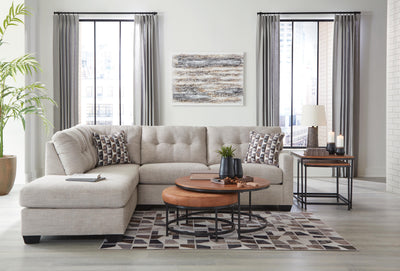Mahoney 2-Piece LAF Chaise Sectional in Pebble Chenille