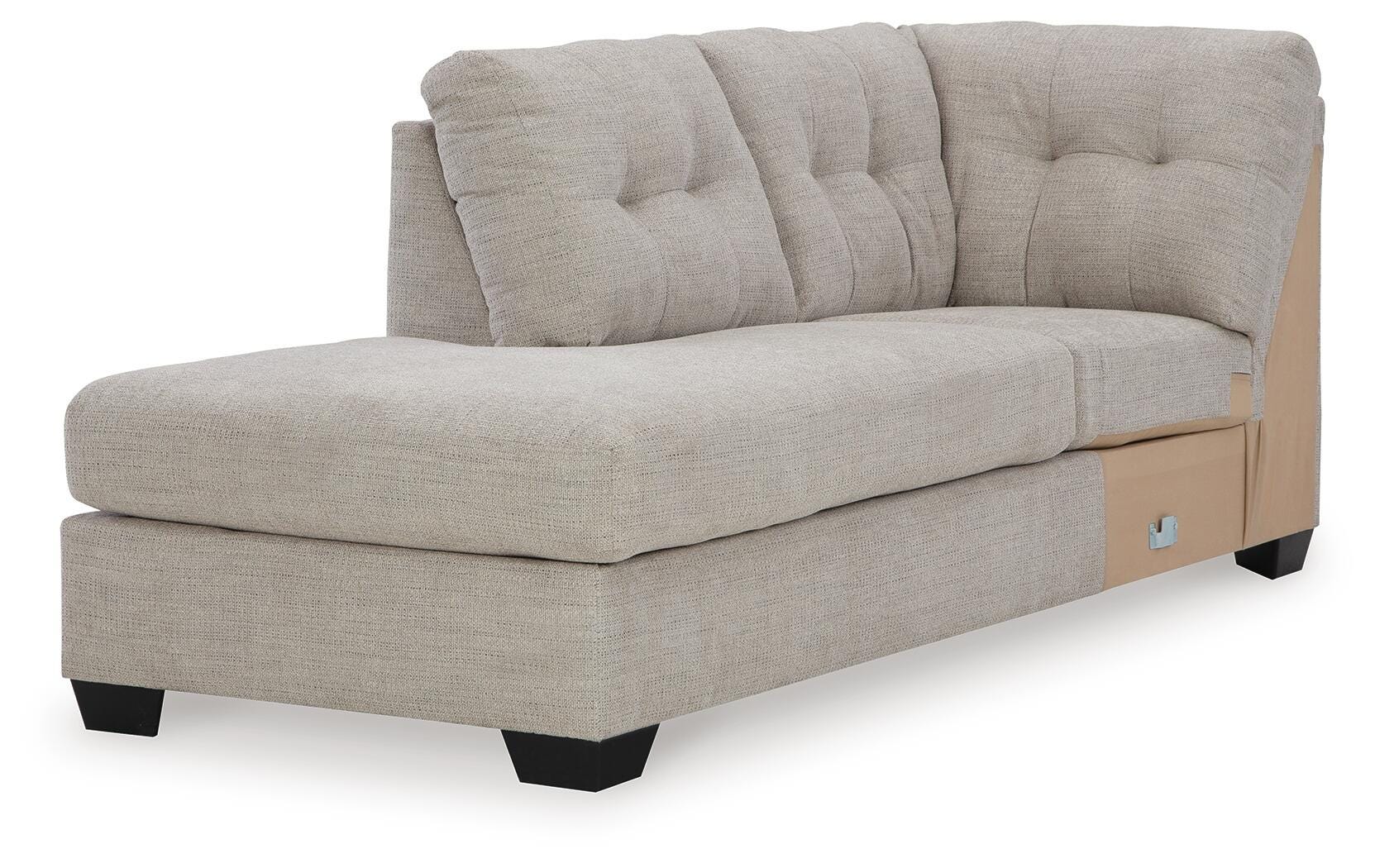 Mahoney 2-Piece LAF Chaise Sleeper Sectional in Pebble Chenille