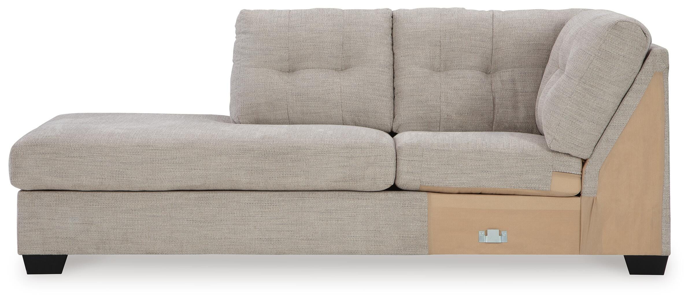 Mahoney 2-Piece LAF Chaise Sleeper Sectional in Pebble Chenille